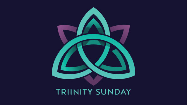Celtic knot, Trinity Sunday symbol, interlocking circles, vector icon
