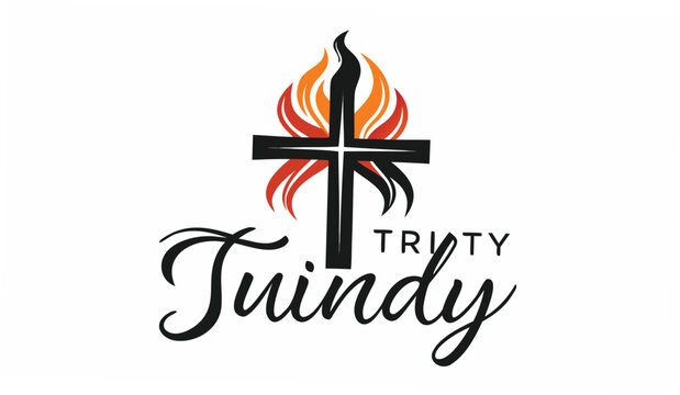 Christian, cross, flame, logo, trinity, vector