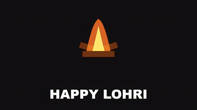 A festive bonfire illustration celebrating the traditional Indian harvest festival of Happy Lohri