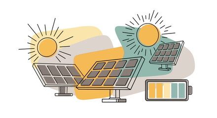 Solar panels renewable energy sources © Aji
