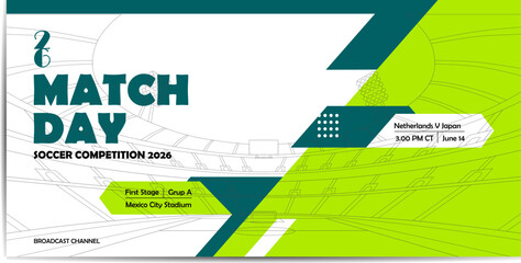 Dynamic Sports Event Social Media Banner for Soccer Match Schedule Announcement