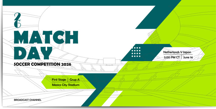 Dynamic Sports Event Social Media Banner for Soccer Match Schedule Announcement