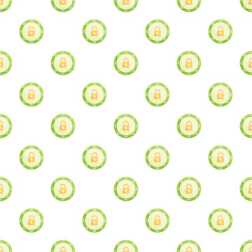 Repeating green circular ssl lock icons indicating secure internet connection