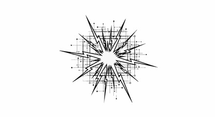 Obraz premium Abstract explosion of energy and interconnected lines