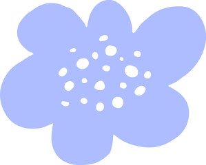 Abstract hand drawn daisy flower head. Colorful botanical and floral spring and summer doodles series