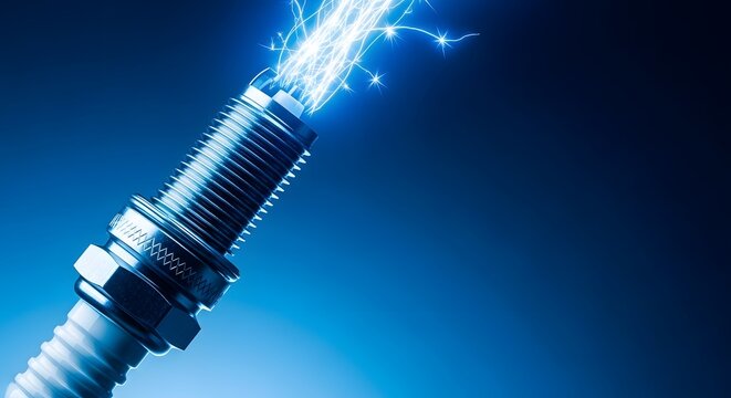 Spark plug ignition a fiery combustion process