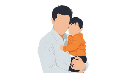 Fototapeta premium Touching father day illustration dad and son's loving bond perfect gift idea