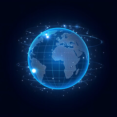 Naklejka premium globe on blue background