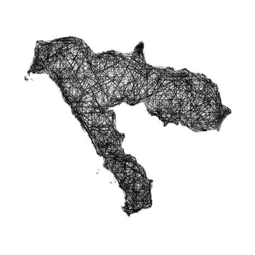 Sketch Tabuk outline map design