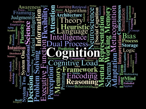 Cognition Word Cloud. A Comprehensive Mapping of Mental Functions Including Memory, Perception, Executive Function, and the Mechanics of Human Thought and Decision Making.