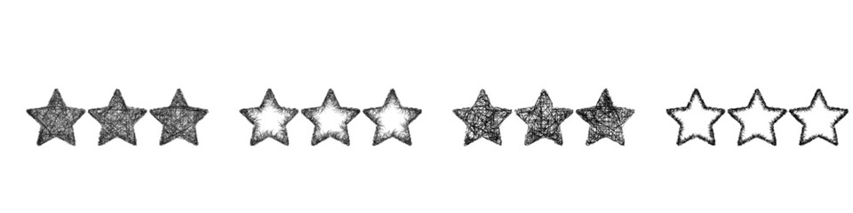 Obraz premium Sketch star rating icon design set
