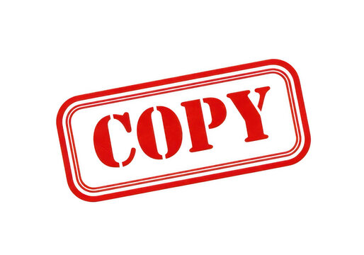 Red rubber stamp with the word copy inside a rectangular border, Stamp Png