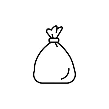 Drawn Trash Bag Icon Simple Line.