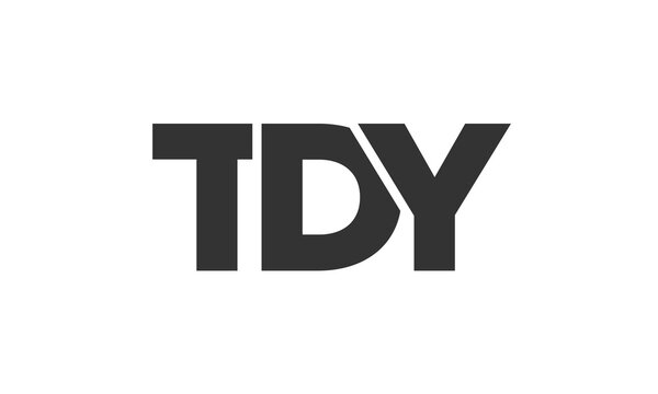 TDY logo design template with strong and modern bold text. Initial based vector logotype featuring simple and minimal typography. Trendy company identity.