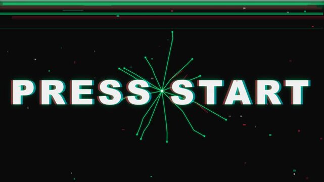 Press Start Retro Video Game Screen