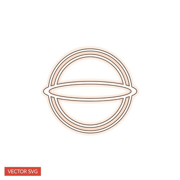 Saturn Planet Icon Vector Graphic.