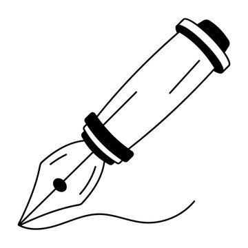 A hand drawn style icon showing a calligraphy pen