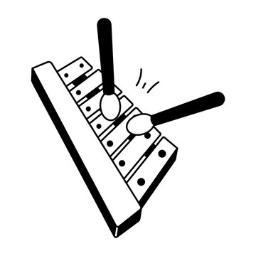 A sketchy style icon showing a xylophone