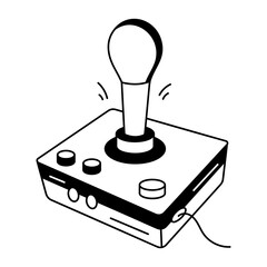 A doodle style icon depicting a retro joystick © creativestall