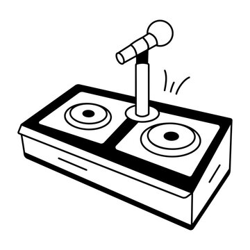 A sketchy style icon depicting a dj booth
