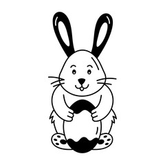 Obraz premium A sketchy style icon depicting an easter bunny