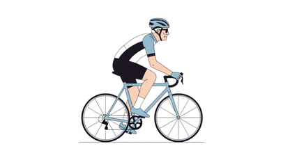 Naklejka premium senior man cycling on road bike