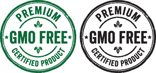 Fototapeta premium Premium GMO certified stamp icon set badges