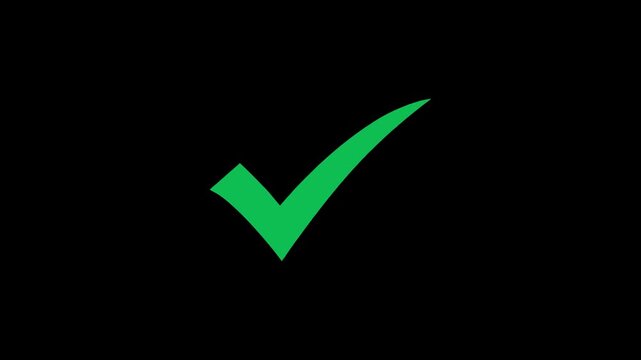 Green Tick mark icon animation on isolated black background, Green check mark icon animation verified success symbol,
Green checkmark animation. Yes tick. Red check mark tick white background.