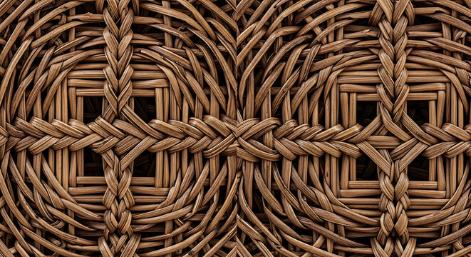 woven rattan texture with geometric pattern
