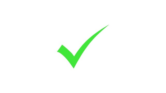 Green Tick mark icon animation on isolated black background, Green check mark icon animation verified success symbol,
Green checkmark animation. Yes tick. Red check mark tick white background.