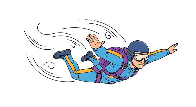 Skydiver in Free Fall Position.