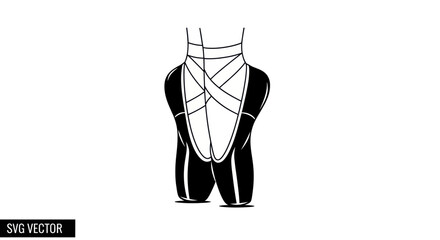 Ballet Dancer's Pointe Shoes - Elegant Performance Footwear © purnama