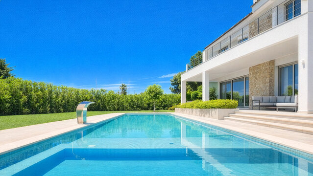 Exklusive Poolvilla &ndash; sonnige Gartenidylle mit modernem Haus und kristallklarem Swimmingpool