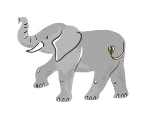 Obraz premium Cute Elephant Illustration Safari Animal Kids Style