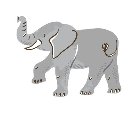 Cute Elephant Illustration Safari Animal Kids Style