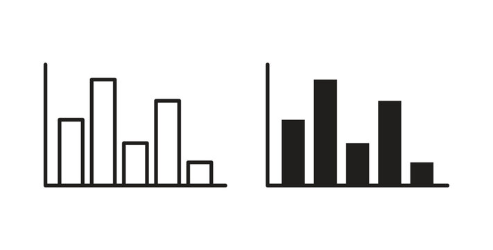 Chart histogram icon vector design elements. icon in flat and line style.
