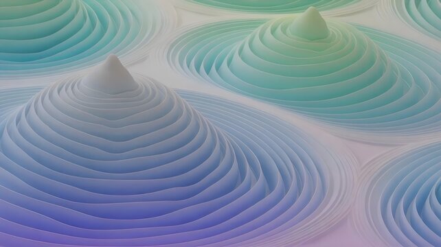 Concentric wave ripples in ocean blue and seafoam &ndash; Great for marine biology, acoustic research, or environmental design.