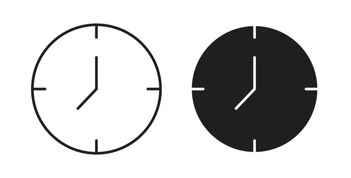Clock seven icon vector design elements. icon in flat and line style.