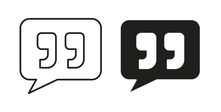 Comment quote icon vector design elements. icon in flat and line style.