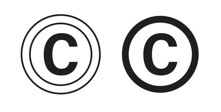 Copyright icon vector design elements. icon in flat and line style.