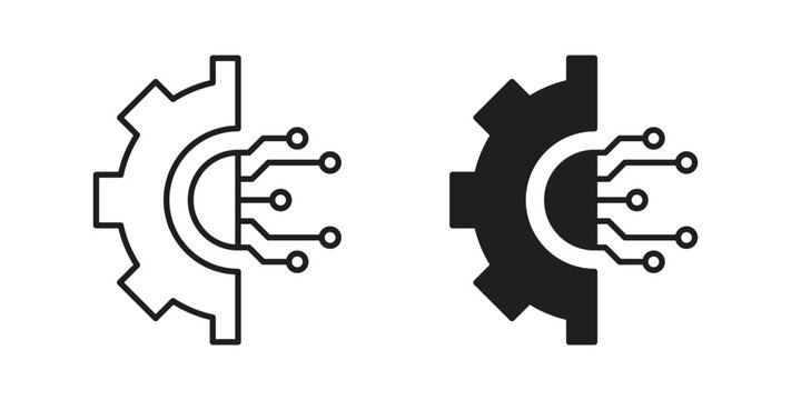 Digital transformation icon vector design elements. icon in flat and line style.