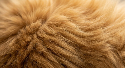 Fototapeta premium Macro background texture of soft and fluffy golden brown animal fur
