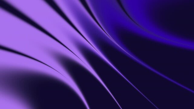 Dynamic Smooth Abstract Purple and Blue Gradient Wave Background. Abstract elegant motion graphic background featuring smooth, flowing purple and dark blue waves. High-quality 3D render of soft silk.