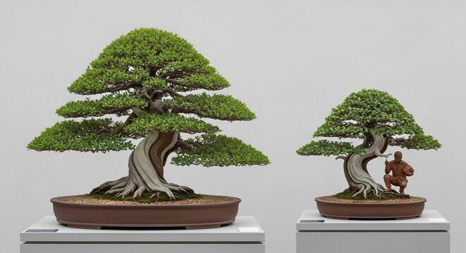 Bonsai trees display
