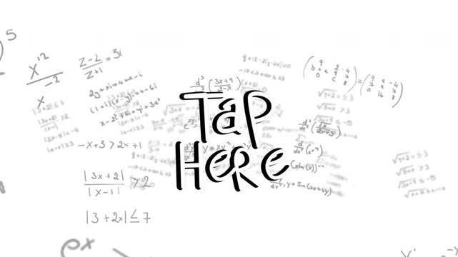 Animation of tap here over white background with math formulas