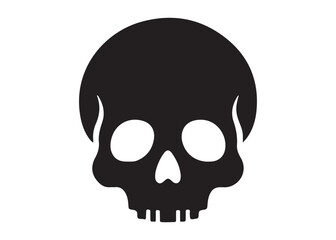 Obraz premium skull and crossbones logo silhouette vector, human skull head logo silhouette vector illustration, crossing bones skull silhouette logo, toxic warning logo silhouette design on white background