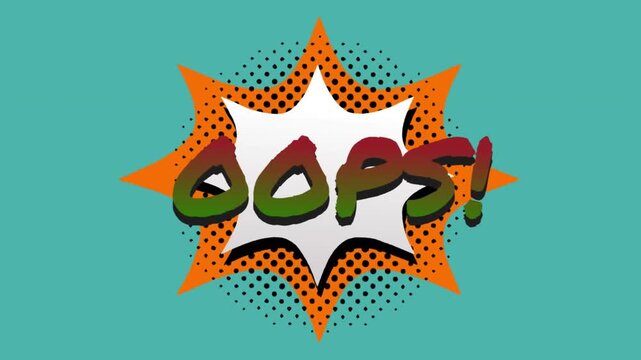 Animation of comic options text over multiple speech bubbles with sound effects