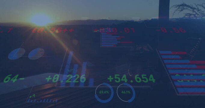 Composition of financial data processing over calculator on office desk
