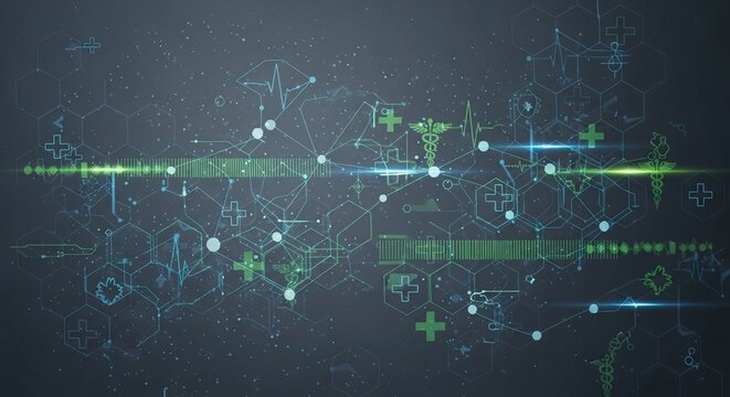 Background of hexagon geometric grey pattern. healthcare medical and technology background.Graphic digital science concept design, innovation technology, healthcare, and medicine design.