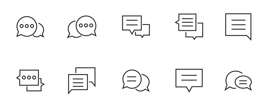 Chat icon message symbol. Online message speech bubble social media app. Web chat sign.